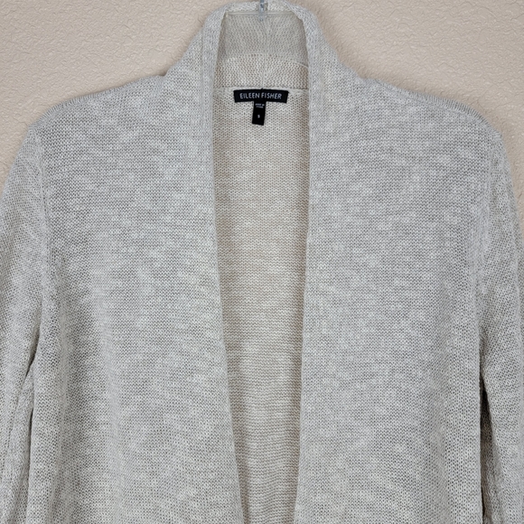 🔥SALE🔥 Eileen Fisher Sweater Cardigan Open Front Linen Langenlook Women Size M - Picture 2 of 9